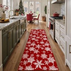 Christmas 2 Ft. X 8 Ft. Red Snowflakes Area Rug 8 Christmas 2 Ft. X 8 Ft. Red Snowflakes Area Rug -Northlight Shop red haiimeid christmas doormats x24iu0046h 128 40 1000