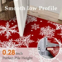 Christmas 6 Ft. X 9 Ft. Red Snowflakes Area Rug 9 Christmas 6 Ft. X 9 Ft. Red Snowflakes Area Rug -Northlight Shop red haiimeid christmas doormats x24iu0046h 169 c3 1000