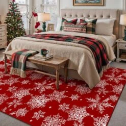 Christmas 6 Ft. X 9 Ft. Red Snowflakes Area Rug 7 Christmas 6 Ft. X 9 Ft. Red Snowflakes Area Rug -Northlight Shop red haiimeid christmas doormats x24iu0046h 169 e1 1000