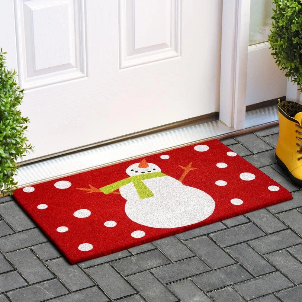 Holiday Snowman 17 In. X 29 In. Coir Door Mat 2 Holiday Snowman 17 In. X 29 In. Coir Door Mat - Image 2
