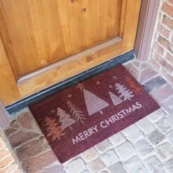 Merry Christmas "Oh, Christmas Tree!" 18 In. X 30 In. Coir Door Mat -Northlight Shop red rubber cal christmas doormats 10 110 003 fa 1000