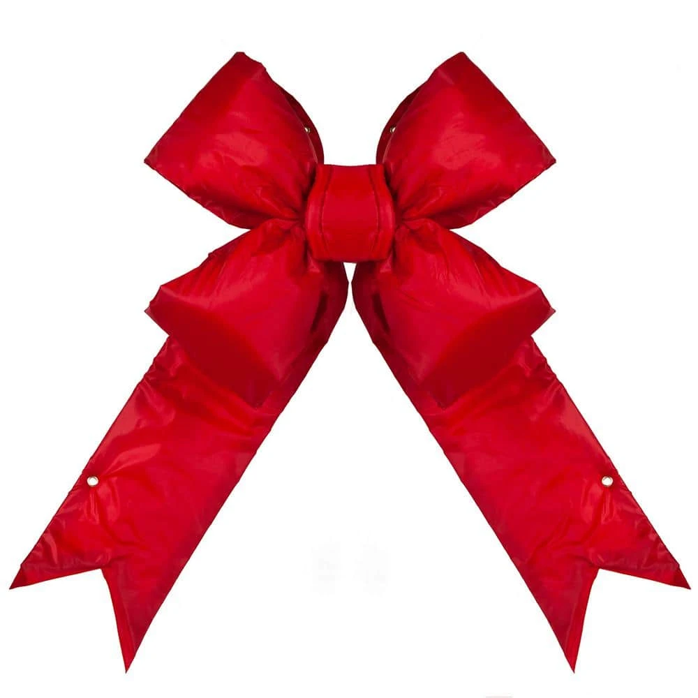 24 In. Red Nylon Outdoor Christmas Structural Bow 1 24 In. Red Nylon Outdoor Christmas Structural Bow
