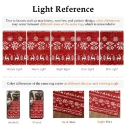 Christmas 4 Ft. X 6 Ft. Red Elk Snowflake Christmas Tree Area Rug -Northlight Shop red white haiimeid christmas doormats x25iu0102h 146 4f 1000