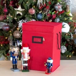16 In. Red Canvas Collectible Nutcracker Storage Box (Holds 9 Figurines) -Northlight Shop santa s bags decoration storage sb 40007 red rs 44 1000