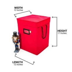 16 In. Red Canvas Collectible Nutcracker Storage Box (Holds 9 Figurines) -Northlight Shop santa s bags decoration storage sb 40007 red rs 76 1000