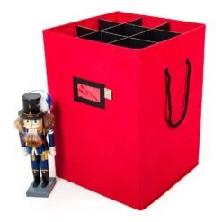16 In. Red Canvas Collectible Nutcracker Storage Box (Holds 9 Figurines) -Northlight Shop santa s bags decoration storage sb 40007 red rs c3 1000