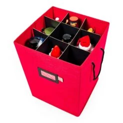 16 In. Red Canvas Collectible Nutcracker Storage Box (Holds 9 Figurines) -Northlight Shop santa s bags decoration storage sb 40007 red rs e1 1000