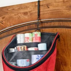 Hanging Wrapping Paper Storage Container With Extra Gift Wrap Accessory Storage Bin -Northlight Shop santa s bags wrapping paper storage sb 10130 rs 44 1000