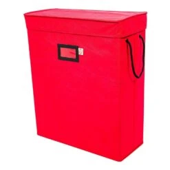 Red Gift Bag And Tissue Paper Storage Box With Gift Wrap Accessory Pockets