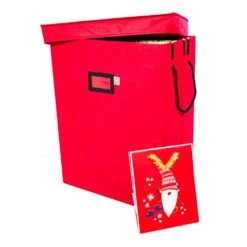 Red Gift Bag And Tissue Paper Storage Box With Gift Wrap Accessory Pockets -Northlight Shop santa s bags wrapping paper storage sb 10454 red rs c3 1000