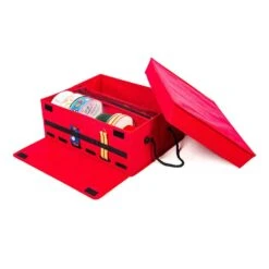 Red Gift Wrap Ribbon Storage Box And Dispenser 13 Red Gift Wrap Ribbon Storage Box And Dispenser -Northlight Shop santa s bags wrapping paper storage sb 10455 red 44 1000