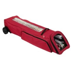 40 In. Tall Red Rolling Holiday Wrapping Paper Storage Bag With Gift Wrap Accessory Pocket -Northlight Shop santa s bags wrapping paper storage sb 40020 rs 1f 1000