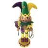 10 In. Mardi Gras Jester Nutcracker With Beads
