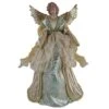 16 In. Aqua And Gold Angel Tree Topper