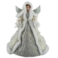 16 In. Silver Snowfall Angel Tree Topper