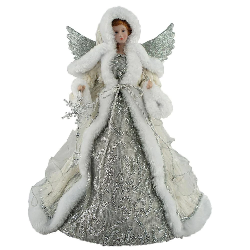 16 In. Silver Snowfall Angel Tree Topper 1 16 In. Silver Snowfall Angel Tree Topper