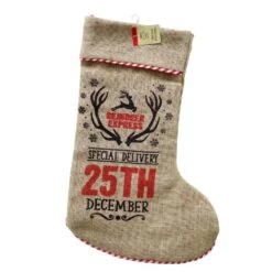 23 In. Vintage Special Delivery Vintage Burlap Stocking