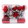 36-Piece Silver And Red Ribbon And Bow Wrapping Set