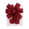 Burlap/PVC 11 In. X 31 In. Christmas Tree Topper Bow -Red Holiday Plaid -Northlight Shop santaland christmas tree toppers 83476r 64 1000