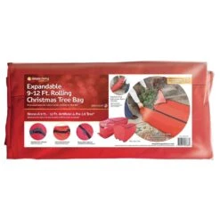 Premium Red Expandable Rolling Tree Storage Bag For Trees 9 Ft. - 12 Ft. Tall -Northlight Shop simple living solutions christmas tree storage 182912 s fa 1000