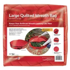 36 In. Premium Quilted Red Polyester Wreath Storage Bag -Northlight Shop simple living solutions decoration storage 182104 sqs 44 1000