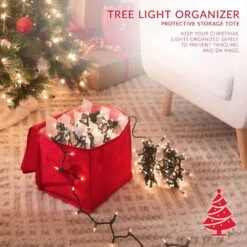Stackable Christmas Tree Light Polypropylene Organizer Box -Northlight Shop simplify christmas light storage 9004 1f 1000