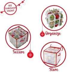 Red Nylon Ornament Organizer (27-Count) -Northlight Shop simplify decoration storage 9001 red 4f 1000