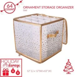 Ornament Organizer In Gold (64-Count) -Northlight Shop simplify decoration storage 9002 gold c3 1000