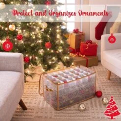 Gold Nylon Ornament Organizer (112-Count) -Northlight Shop simplify decoration storage 9003 gold 1f 1000