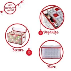 Red Nylon Ornament Organizer (112-Count) -Northlight Shop simplify decoration storage 9003 red 4f 1000