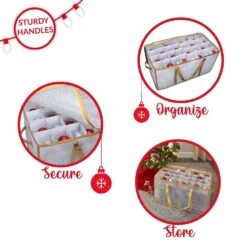 Gold Polypropylene 128 Count Ornament Storage Organizer -Northlight Shop simplify decoration storage 9031 gold 4f 1000