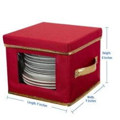 3 Gal. Holiday Salad Plate Dinnerware Storage Box With 12 Felt Dividers 15 3 Gal. Holiday Salad Plate Dinnerware Storage Box With 12 Felt Dividers -Northlight Shop simplify decoration storage 9051 44 1000