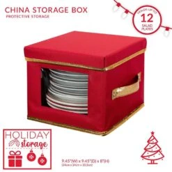 3 Gal. Holiday Salad Plate Dinnerware Storage Box With 12 Felt Dividers 12 3 Gal. Holiday Salad Plate Dinnerware Storage Box With 12 Felt Dividers -Northlight Shop simplify decoration storage 9051 c3 1000