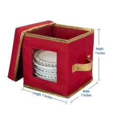1.7 Gal. Holiday Saucer Plate Dinnerware Storage Box With 12 Felt Dividers 13 1.7 Gal. Holiday Saucer Plate Dinnerware Storage Box With 12 Felt Dividers -Northlight Shop simplify decoration storage 9052 44 1000