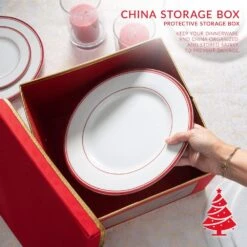 5.45 Gal. Holiday Dinner Plate Dinnerware Storage Box With 12 Felt Dividers 10 5.45 Gal. Holiday Dinner Plate Dinnerware Storage Box With 12 Felt Dividers -Northlight Shop simplify decoration storage 9053 1f 1000