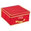 Holiday Polyester Christmas Storage Box In Red -Northlight Shop simplify decoration storage 9070 red 64 1000