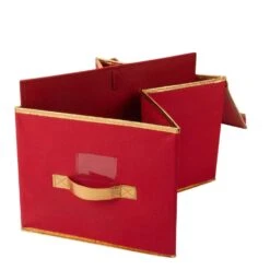Holiday Polyester Christmas Jumbo Storage Box In Red -Northlight Shop simplify decoration storage 9071 red fa 1000