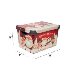 Santa Clause Is Coming To Town Red Design Polypropylene Storage Tote Bin -Northlight Shop simplify decoration storage 9080 10 44 1000