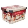 Santa Clause Is Coming To Town Red Design Polypropylene Storage Tote Bin -Northlight Shop simplify decoration storage 9080 10 64 1000