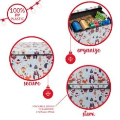 Woodland Winter Blue Design Polypropylene Storage Tote Bin -Northlight Shop simplify decoration storage 9080 20 4f 1000