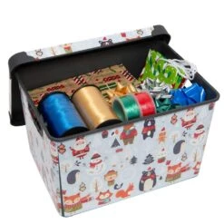 Woodland Winter Blue Design Polypropylene Storage Tote Bin -Northlight Shop simplify decoration storage 9080 20 66 1000