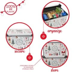 Happy Christmas Design Polypropylene Storage Tote Bin In White 13 Happy Christmas Design Polypropylene Storage Tote Bin In White -Northlight Shop simplify decoration storage 9080 40 4f 1000