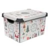 Happy Christmas Design Polypropylene Storage Tote Bin In White 18 Happy Christmas Design Polypropylene Storage Tote Bin In White -Northlight Shop simplify decoration storage 9080 40 64 1000
