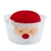 6.3 In. White Polyester Round Felt Santa Tote Storage Bag -Northlight Shop simplify decoration storage 9095 santa 64 1000