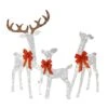 Outdoor Christmas Decoration 3-Piece 3D Reindeer Family Yard Decoration With Cool White LED Lights, White -Northlight Shop starfree christmas yard decorations hoxsod0102wht 64 1000