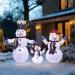 47.5 In. 3-Piece Outdoor Christmas Decoration Pop-Up Snowman Family Set With Cool White LEDs 14 47.5 In. 3-Piece Outdoor Christmas Decoration Pop-Up Snowman Family Set With Cool White LEDs -Northlight Shop starfree christmas yard decorations hoxsod0104 a0 1000