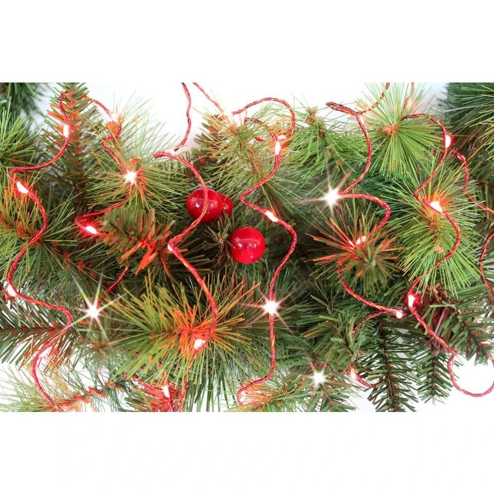 12 Ft. Pre-Lit LED Battery Operated Red Single Braided Garland (Bundle Of 2) 4 12 Ft. Pre-Lit LED Battery Operated Red Single Braided Garland (Bundle Of 2) - Image 4