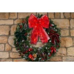 9 In. 36-Light Battery Operated LED Red Everyday Bow -Northlight Shop starlite creations christmas tree ribbon eb03 r006 a1 d4 1000