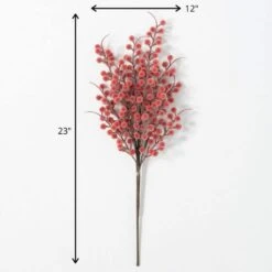 Artificial 23 In. Red Frosted Berry Stem Arrangement 7 Artificial 23 In. Red Frosted Berry Stem Arrangement -Northlight Shop sullivans artificial christmas plants 23088bs 4f 1000