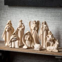 9-Piece Neutral Christmas Nativity Set, Gray -Northlight Shop sullivans christmas figurines pr2950 44 1000